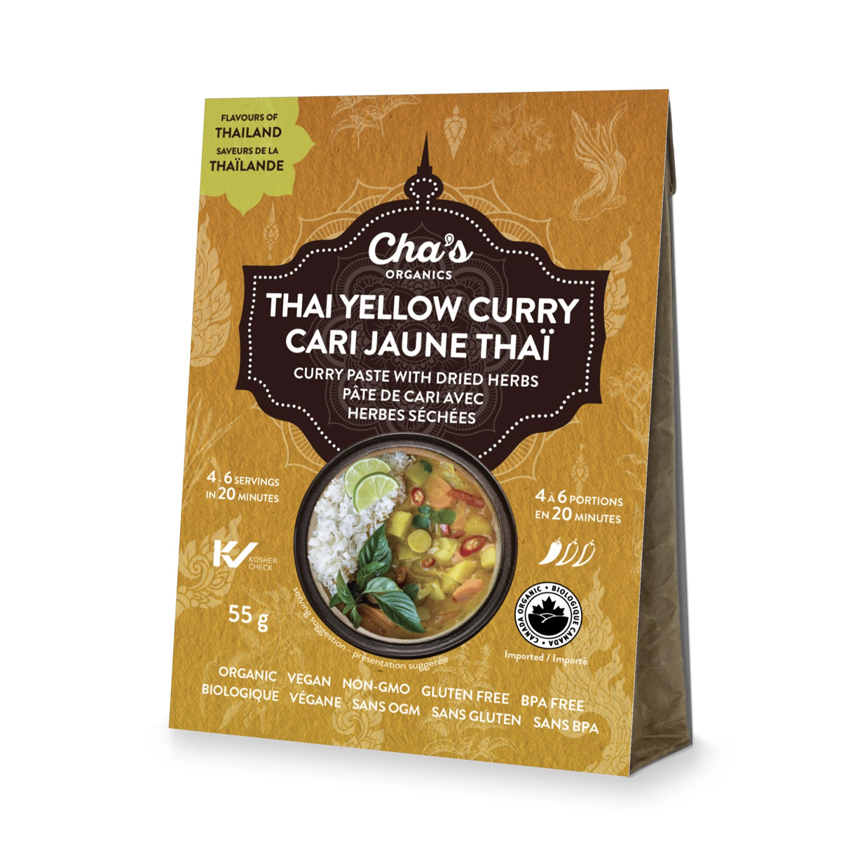Cha's Organic Thai Yellow Curry (Bag) 55g