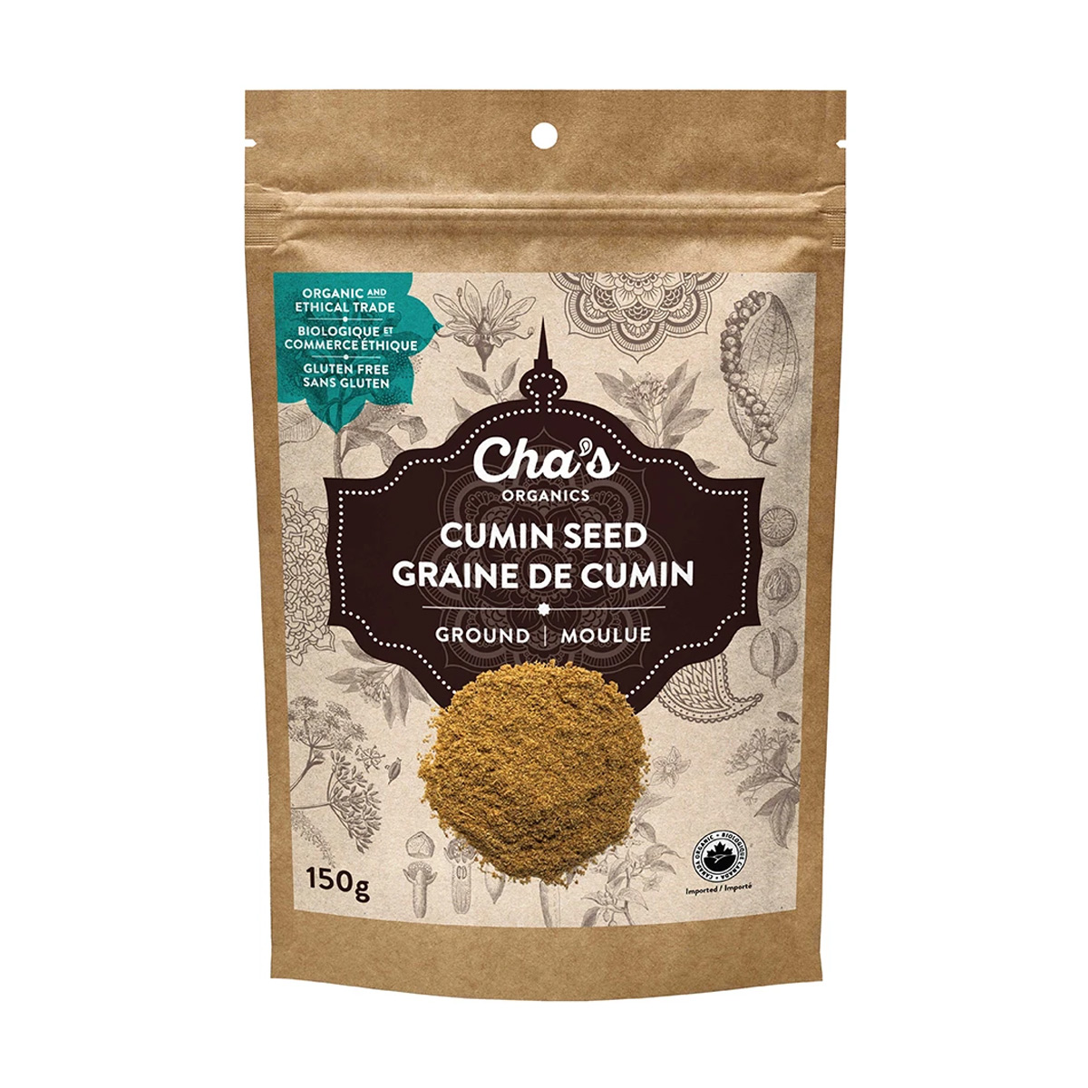 Cha's Organic Cumin Seed, Ground 150g