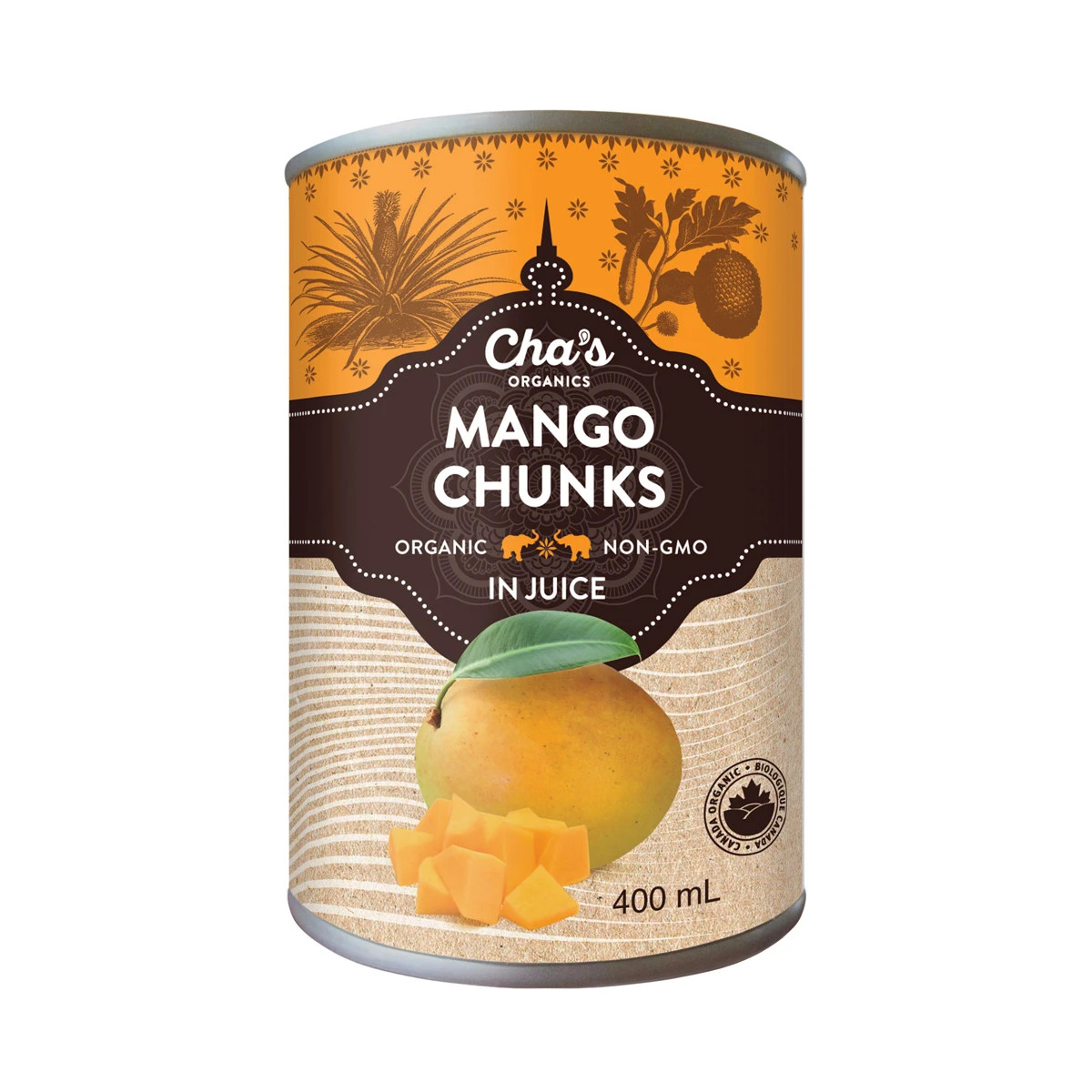 Cha's Organic Mango Chunks in Juice (Can) 400ml