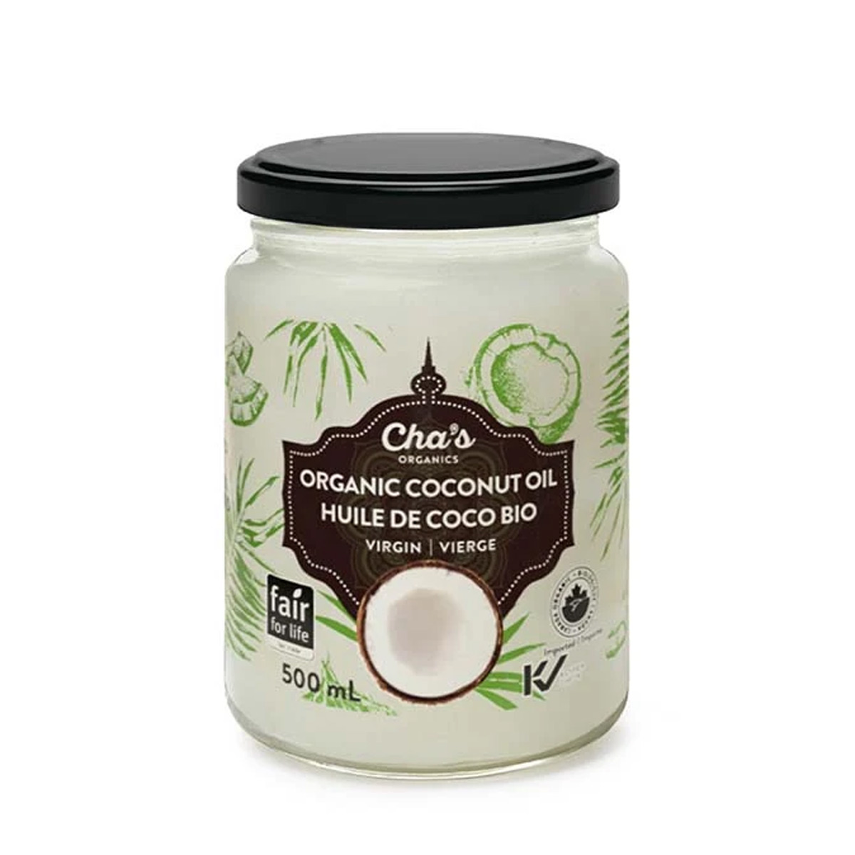 Cha's Organic Fair Trade Organic Virgin Coconut Oil (Bottle) 500ml